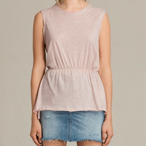 ALLSAINTS Pink Marl Waisty Feminine Romany Sleeveless Top Size XS New - Picture 15 of 15